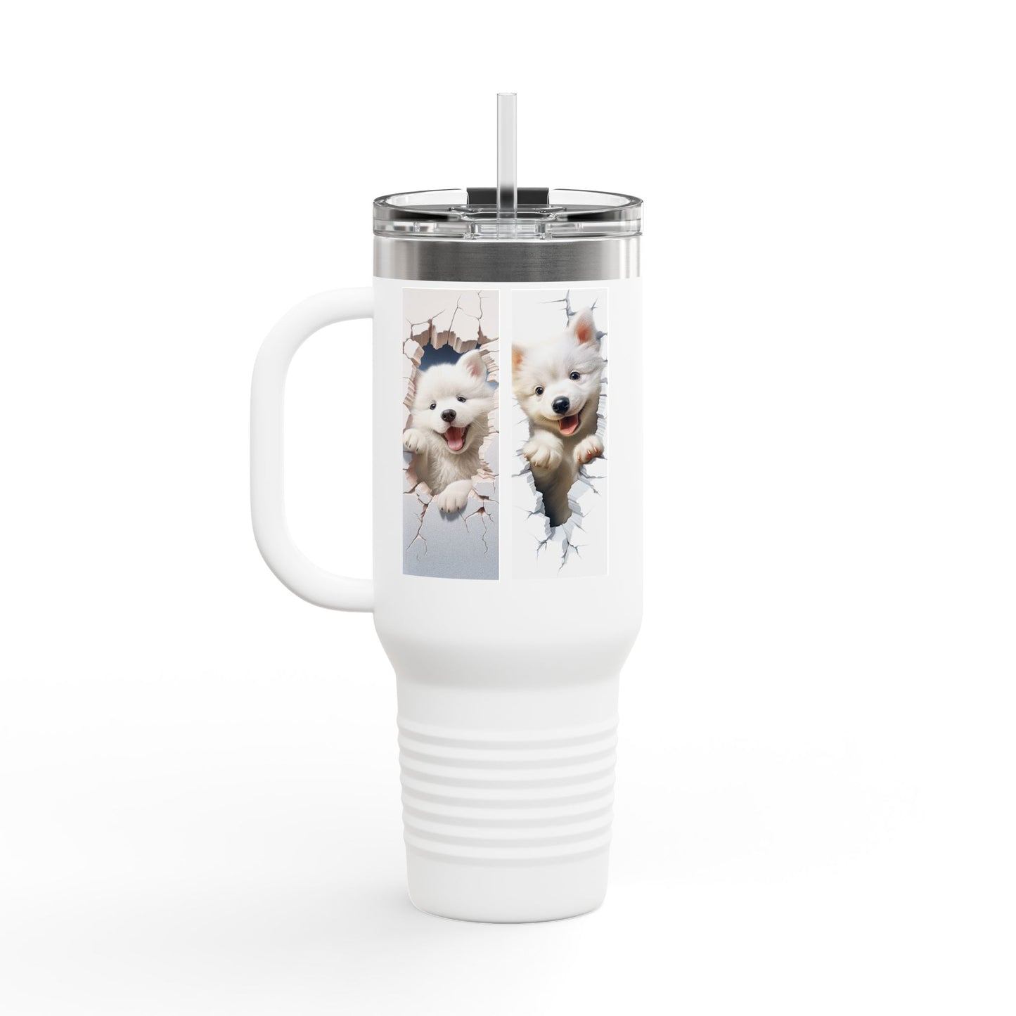 Dog 4 Puppies- Insulated Travel Mug, 40oz