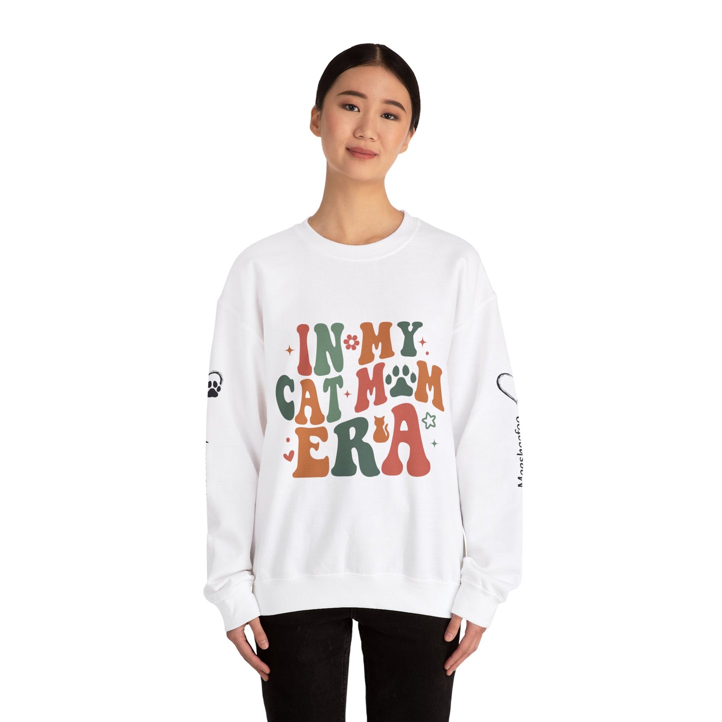 Custom Cat Mom Crewneck Sweatshirt